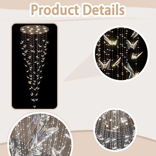 Crystal butterfly chandelier