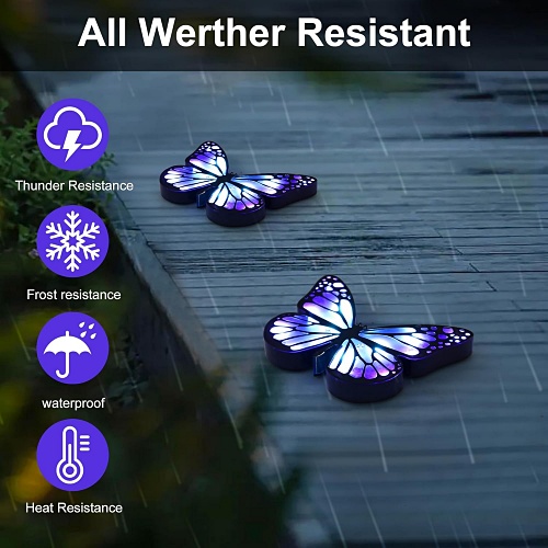 Solar powered butterfly ground lights