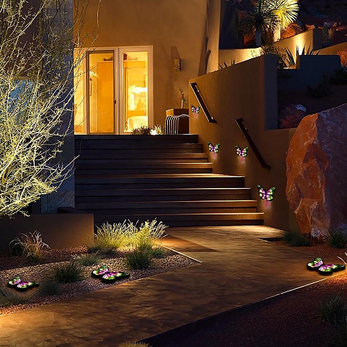 Solar powered butterfly ground lights