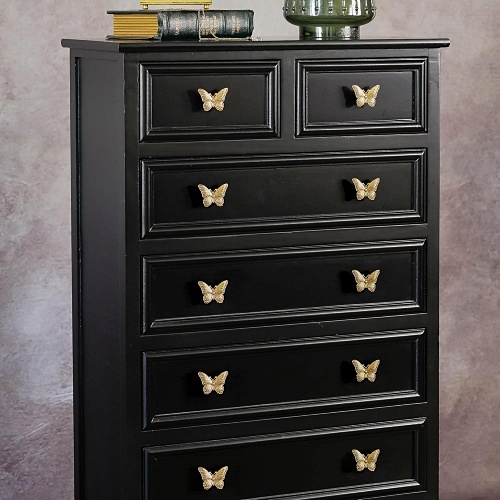 Gold butterfly drawer knobs