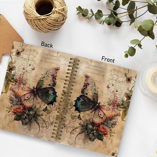 Butterfly spiral notebook