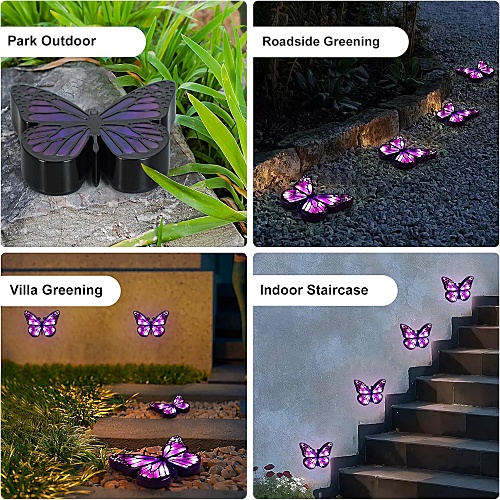 Solar powered butterfly ground lights