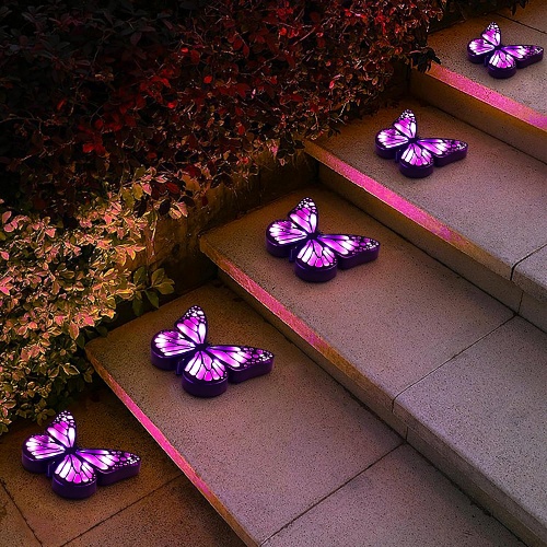 Solar powered butterfly ground lights