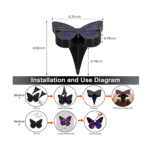 Solar powered butterfly ground lights
