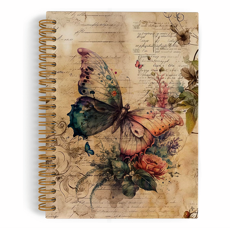 Butterfly spiral notebook