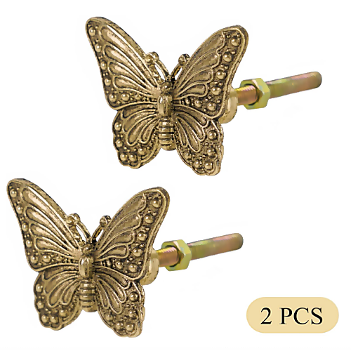 Gold butterfly drawer knobs