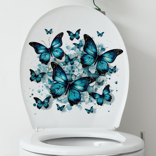Butterfly toilet seat sticker