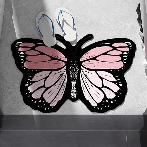 Pink butterfly shaped rug