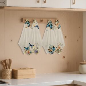 Butterfly towels 4 pcs vintage wat...