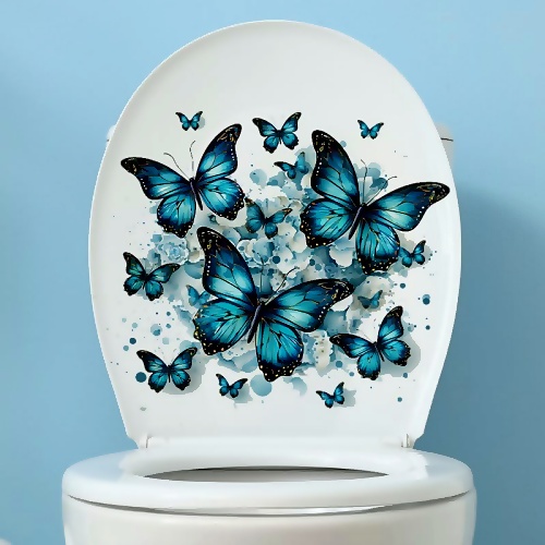 Butterfly toilet seat sticker
