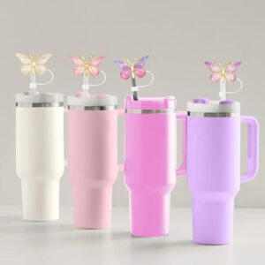 Butterfly tumbler ideas 6pcs straw...