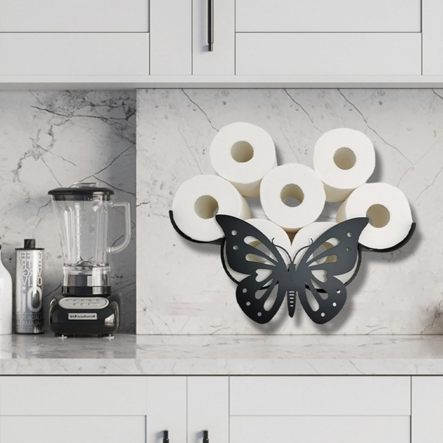 Butterfly toilet paper roll holder