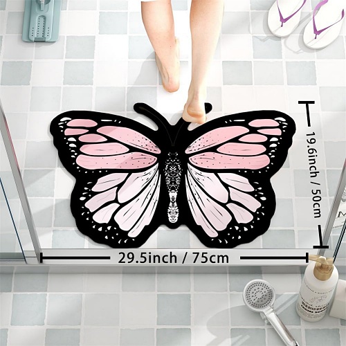 Pink butterfly shaped rug