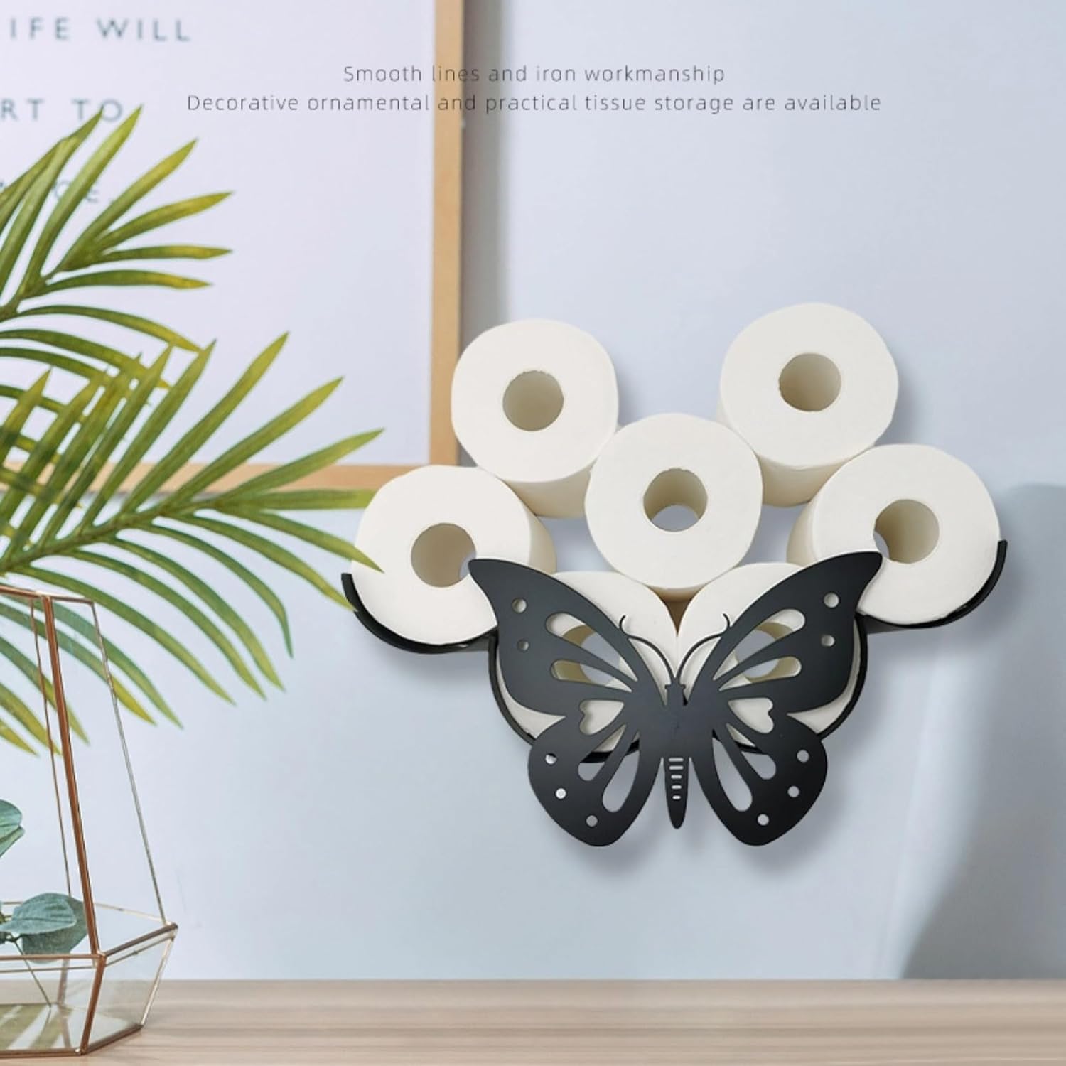 Butterfly toilet paper roll holder