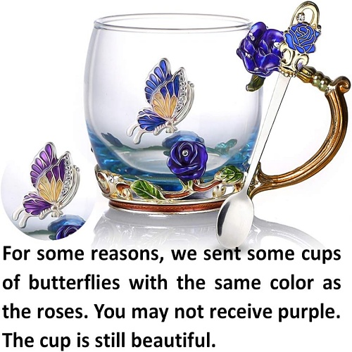 Blue butterfly tea cup