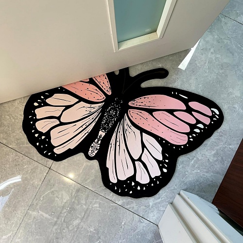 Pink butterfly shaped rug