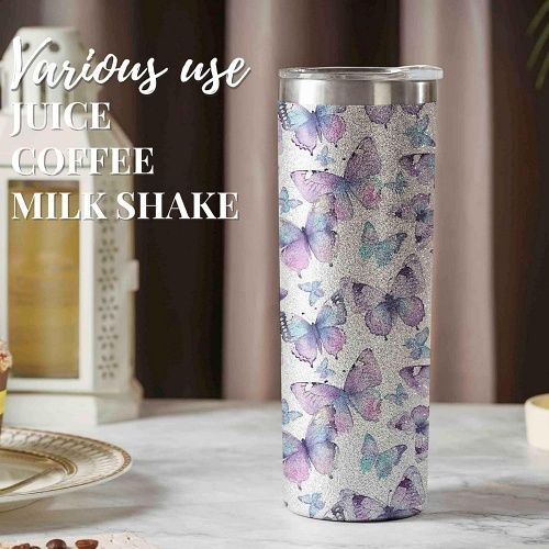 Butterfly tumbler ideas in amazing glitter design