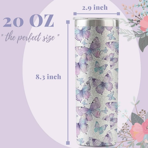 Butterfly tumbler ideas in amazing glitter design
