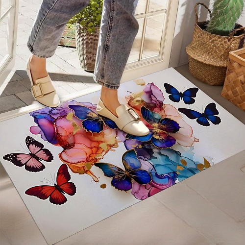 Butterfly front door mat