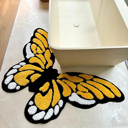 Butterfly shaped area rugs in gorgeous yellow