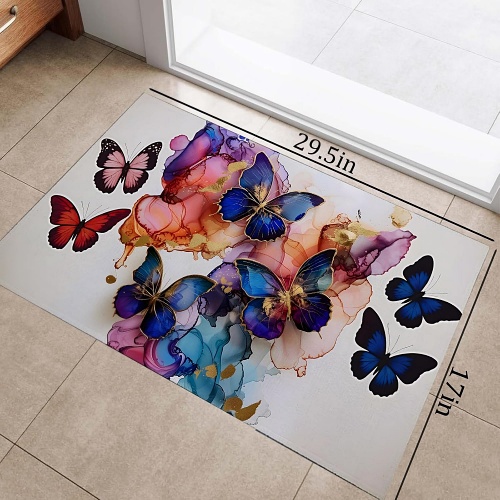 Butterfly front door mat