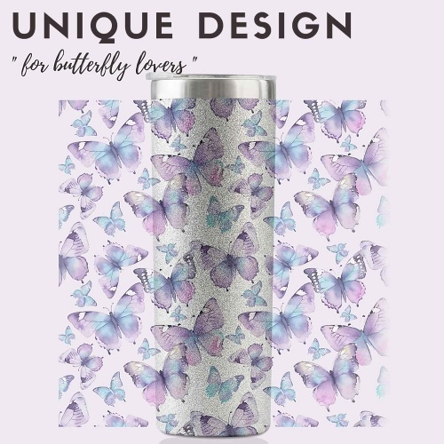 Butterfly tumbler ideas in amazing glitter design