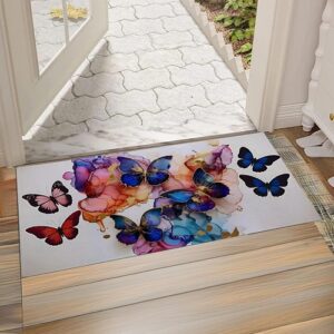 Butterfly front door mat with beau...