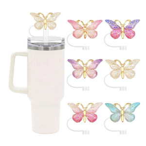 Butterfly tumbler ideas 6pcs straw...