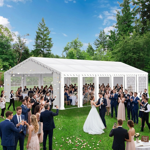 Wedding tent backyard