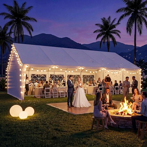 Wedding tent nearby