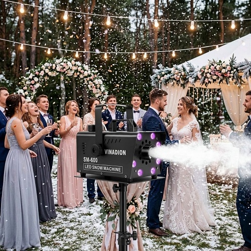 Fake snow machine for wedding