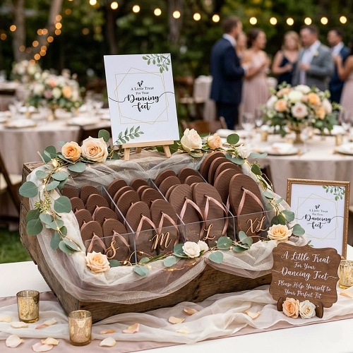 Brown flip flops in bulk for wedding guests