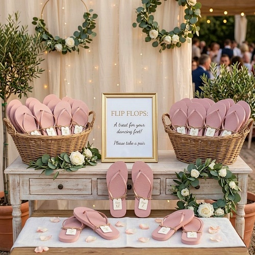 Bulk Rose gold Flip Flops for wedding