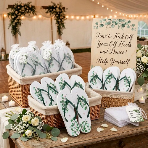 Wedding flip flops for guests