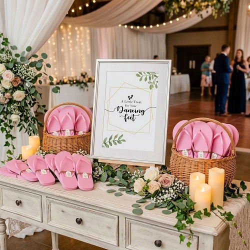Bulk Pink Flip Flops for wedding