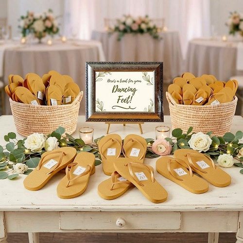 Beach wedding flip flops for guests