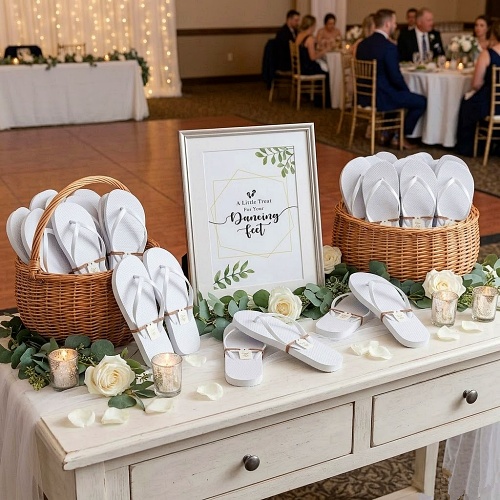 Dancing feet wedding flip flops
