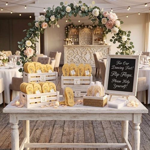 wedding guest flip flops bulk