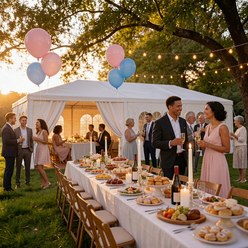 White wedding tent rental