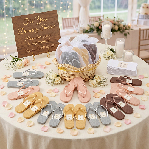 Bulk wedding flip flops
