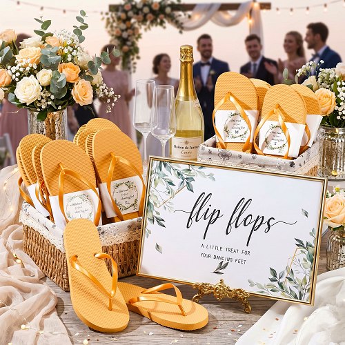 Wedding flip flops gold bulk