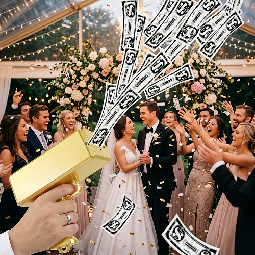 Money gun bridal entrance