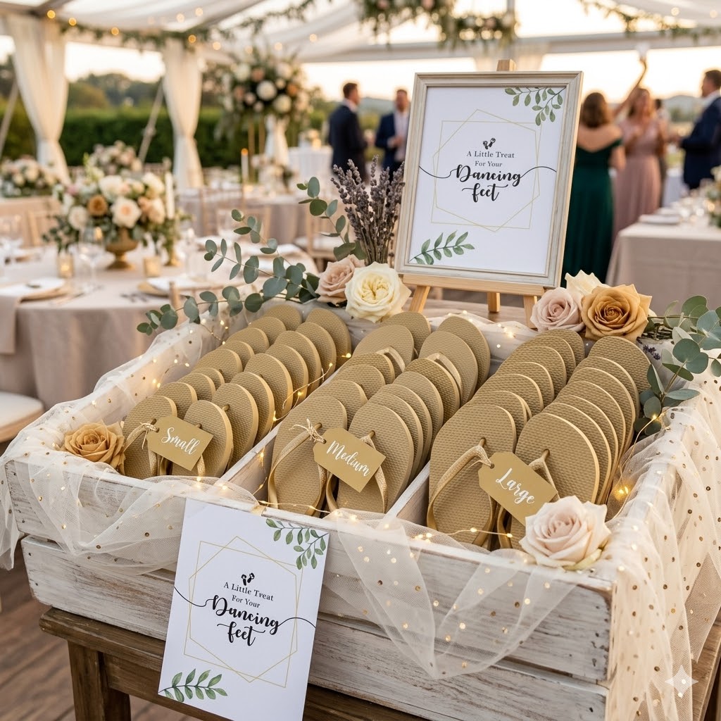 How to display flip flops at wedding