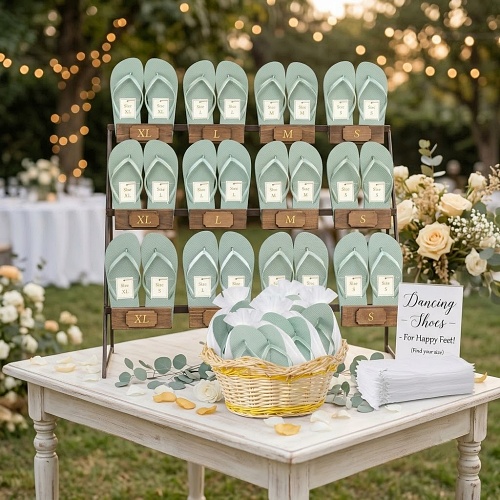 Bulk wedding guest flip flops