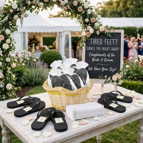 Bulk black flip flops for wedding