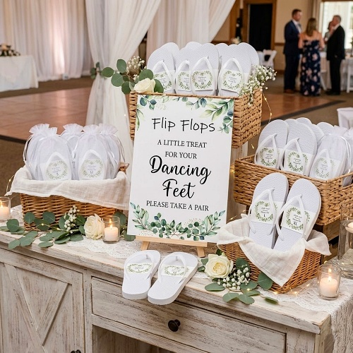 Wedding flip flops display